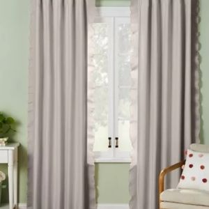 2 packs Blackout Pleated Side Ruffle Sheer Overlay Panel - Pillowfort